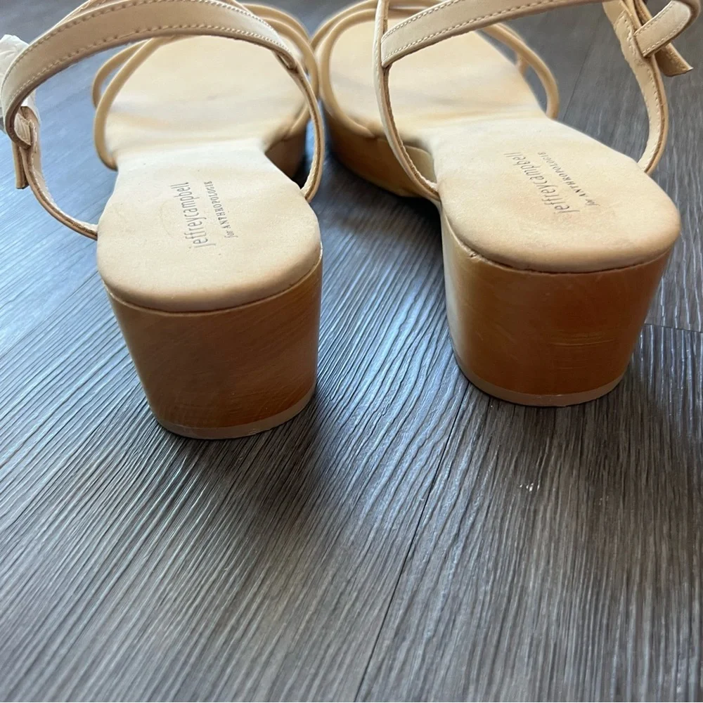 NEW Jeffrey Campbell x Anthropologie Tan Lorelai Block Heel Women's 9.5 Shoe